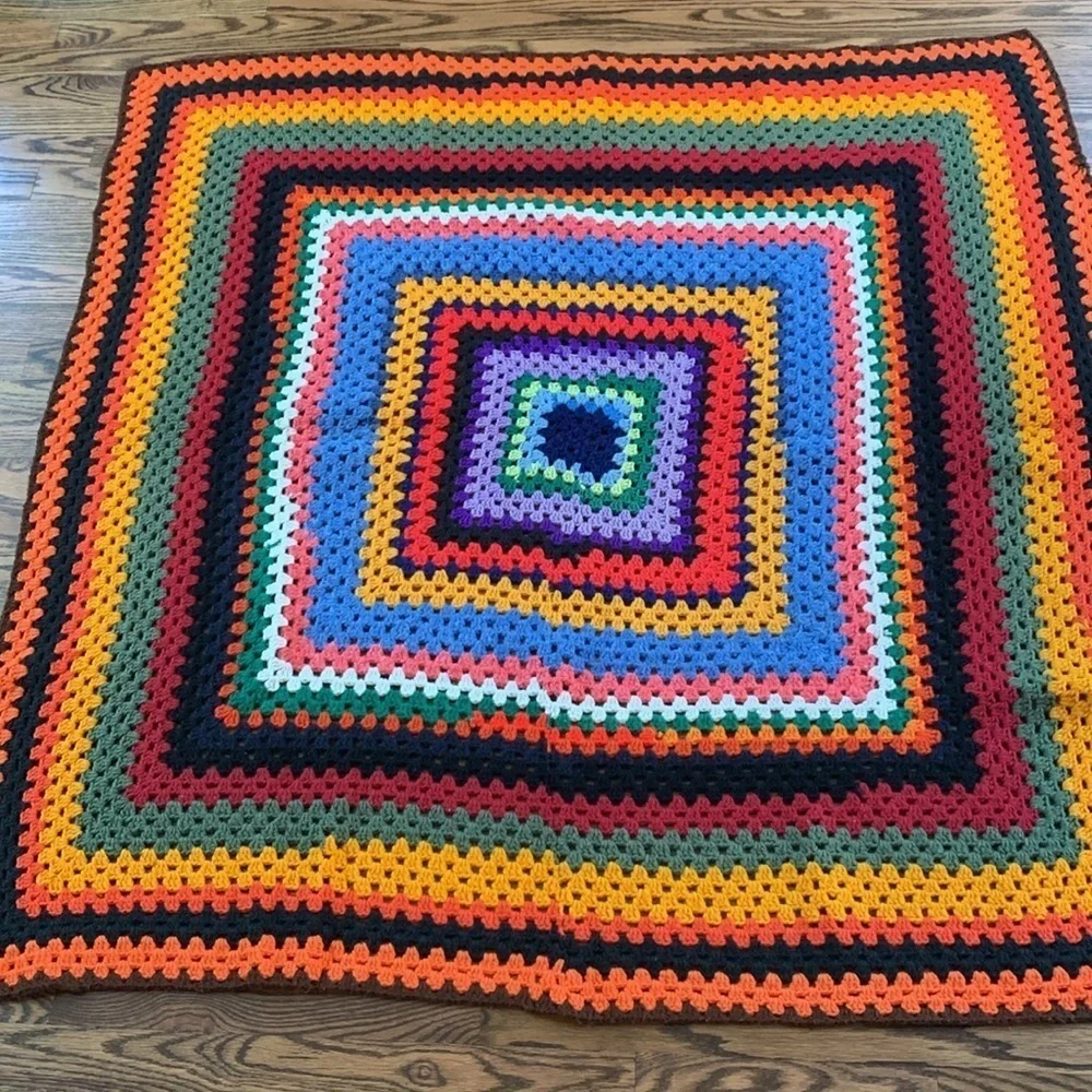 Crochet multi colored 49x49 blanket
